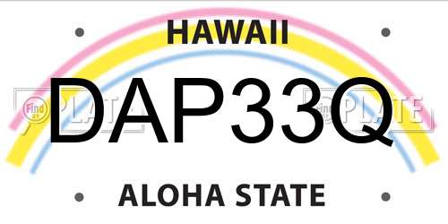 DAP33Q Hawaii License Plate