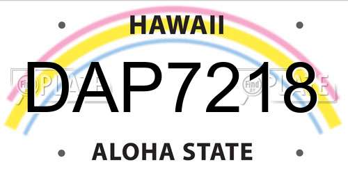 DAP7218 Hawaii License Plate