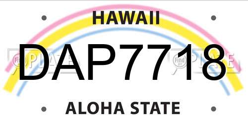 DAP7718 Hawaii License Plate
