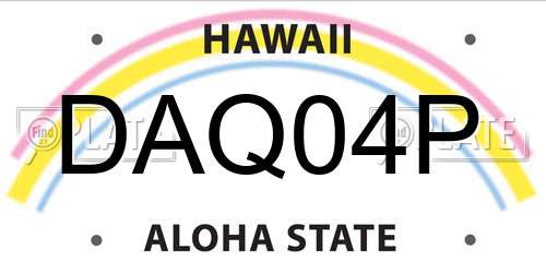 DAQ04P Hawaii License Plate