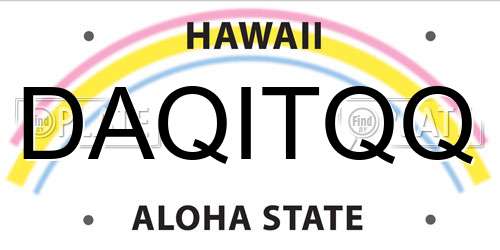DAQITQQ Hawaii License Plate