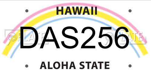 DAS256 Hawaii License Plate
