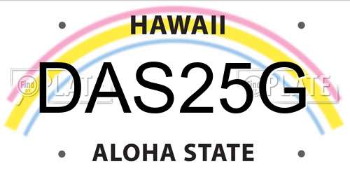 DAS25G Hawaii License Plate