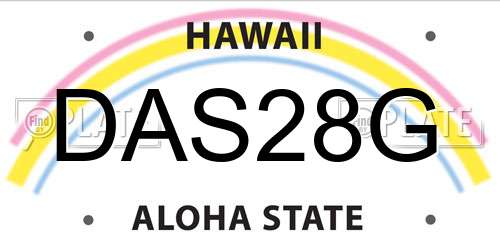 DAS28G Hawaii License Plate