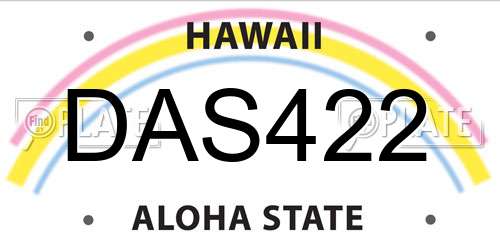 DAS422 Hawaii License Plate