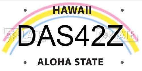 DAS42Z Hawaii License Plate
