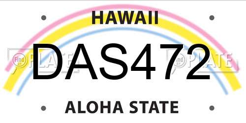 DAS472 Hawaii License Plate