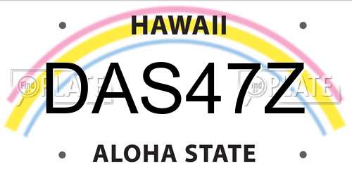 DAS47Z Hawaii License Plate