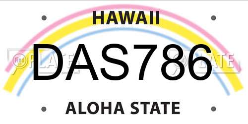 DAS786 Hawaii License Plate