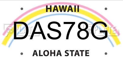 DAS78G Hawaii License Plate
