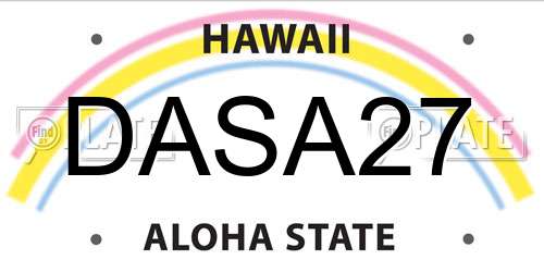 DASA27 Hawaii License Plate
