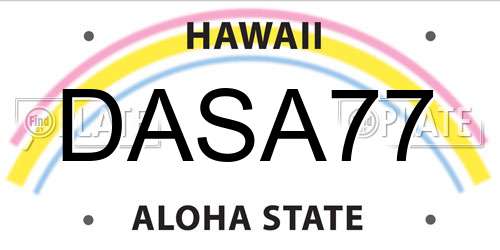 DASA77 Hawaii License Plate