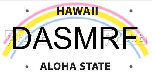 DASMRF Hawaii License Plate