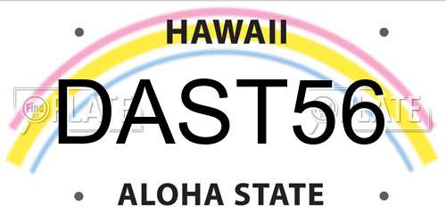 DAST56 Hawaii License Plate