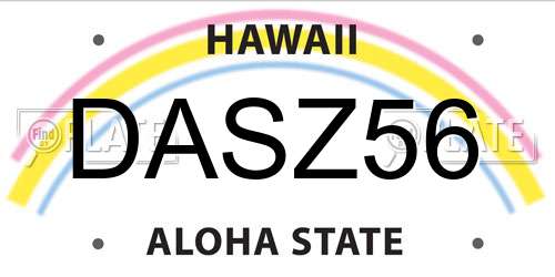 DASZ56 Hawaii License Plate