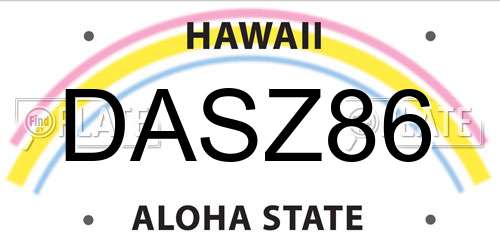 DASZ86 Hawaii License Plate