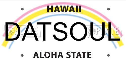 DATSOUL Hawaii License Plate