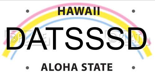 DATSSSD Hawaii License Plate