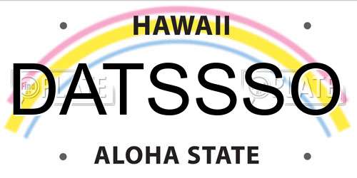 DATSSSO Hawaii License Plate