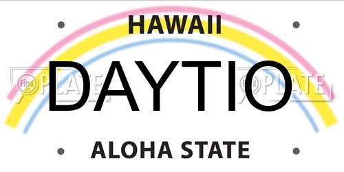 DAYTIO Hawaii License Plate