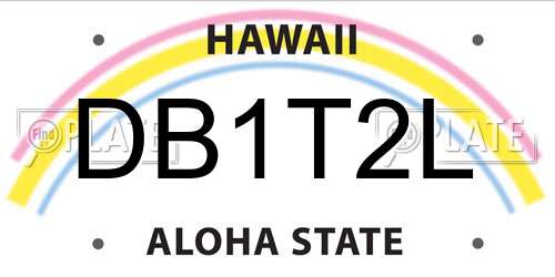 DB1T2L Hawaii License Plate