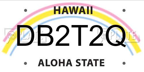DB2T2Q Hawaii License Plate