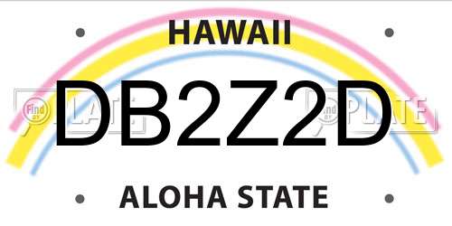 DB2Z2D Hawaii License Plate