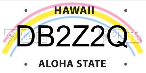 DB2Z2Q Hawaii License Plate