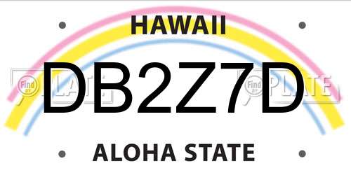 DB2Z7D Hawaii License Plate