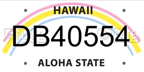DB40554 Hawaii License Plate