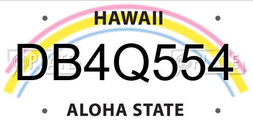 DB4Q554 Hawaii License Plate