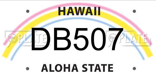 DB507 Hawaii License Plate