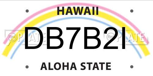 DB7B2I Hawaii License Plate