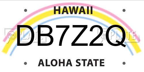 DB7Z2Q Hawaii License Plate