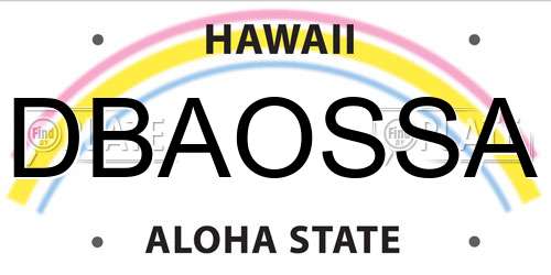 DBAOSSA Hawaii License Plate