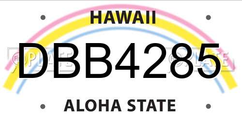 DBB4285 Hawaii License Plate