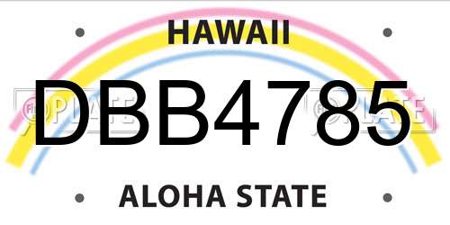 DBB4785 Hawaii License Plate