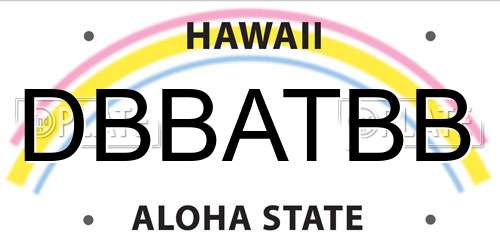 DBBATBB Hawaii License Plate
