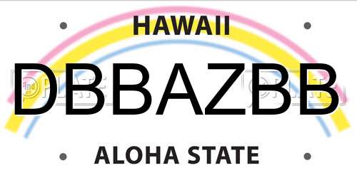 DBBAZBB Hawaii License Plate