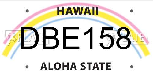 DBE158 Hawaii License Plate
