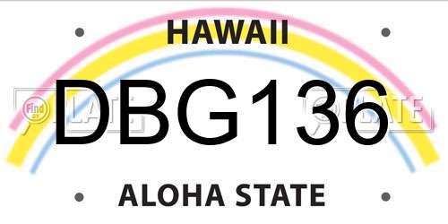 DBG136 Hawaii License Plate