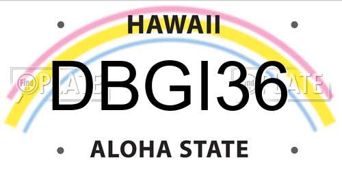DBGI36 Hawaii License Plate