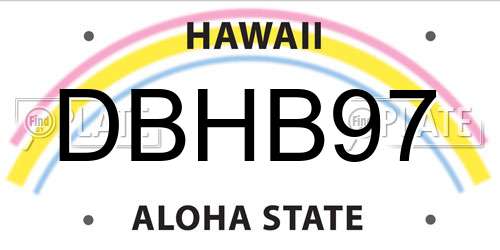 DBHB97 Hawaii License Plate