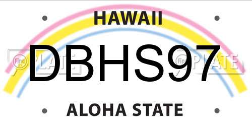 DBHS97 Hawaii License Plate