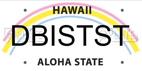 DBISTST Hawaii License Plate