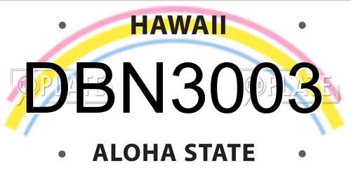 DBN3003 Hawaii License Plate