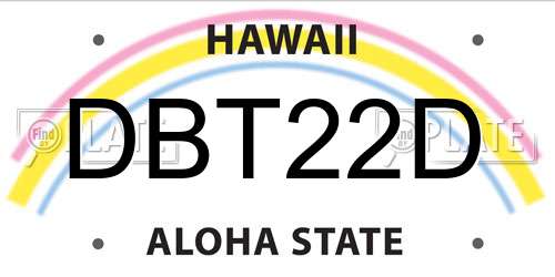 DBT22D Hawaii License Plate