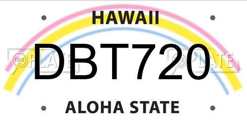 DBT720 Hawaii License Plate