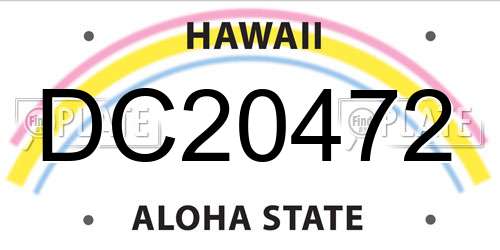 DC20472 Hawaii License Plate