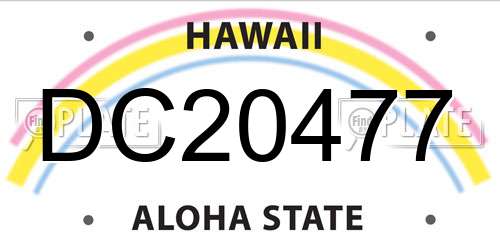 DC20477 Hawaii License Plate